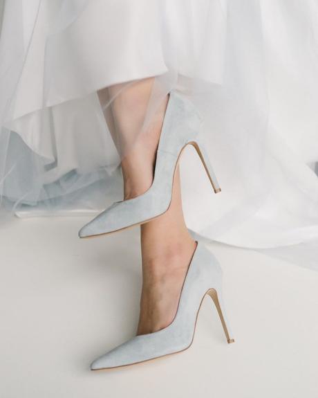 blue wedding shoes light