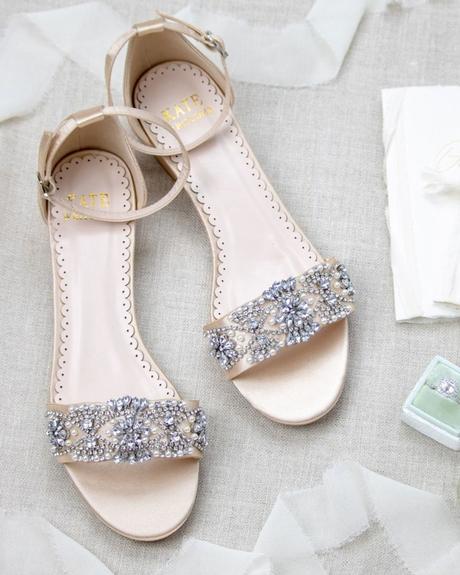 champagne wedding shoes flat