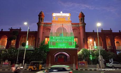 celebrating Indian Independence - buildings illuminated