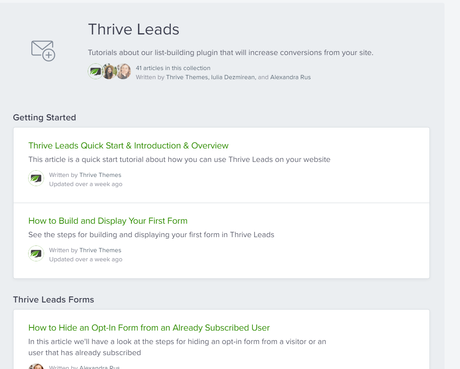 thrive leads documentation