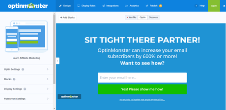 OptinMonster Campaign Editor Screen