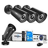 【5MP H.265+】 Hiseeu Wired Security Camera System,8CH 5MP Surveillance DVR with 4Pcs 5MP Waterproof Indoor/Outdoor Security Camera,Face&Human Detection,24/7 Day/Night Recording,Free APP,1TB Hard Drive