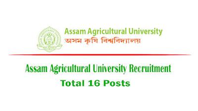 Assam Agricultural University Recruitment 2022 – 16 Vacancy Online Apply