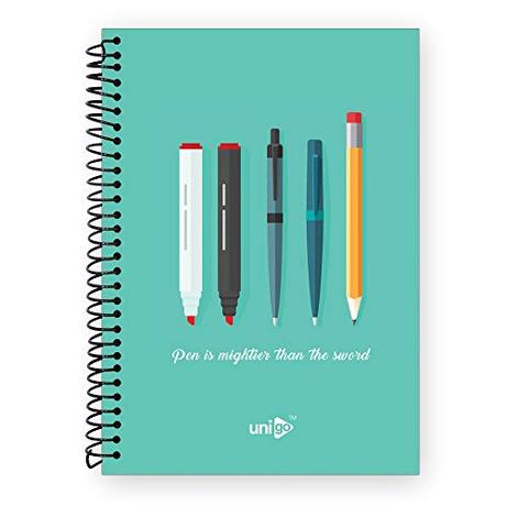 Unigo Spiral Notebook - A4 Size (29cm x 21cm) (Uni-11, 200 Pages Ruled)