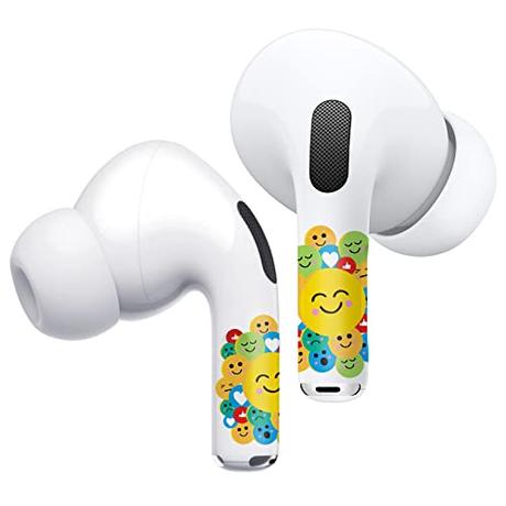 ROCKMAX AirPods Pro Skin, Happy Face Stickers and Decals for AirPods Pro Cover, Perfect Replacement of Apple AirPods Engraving, Extremely Easy to Apply with Professional Installation Tool (Emoji 159)