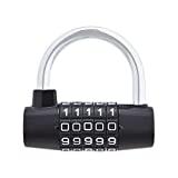 AmazonBasics 5-Digit Horizontal Combination Padlock, Black, 1-Pack