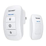 Wireless Doorbell, TeckNet Wireless Door Bell Chime Kit with LED Light, 1 Receiver and 1 Push Button, Operating at 820-feet Range with 38 Chimes