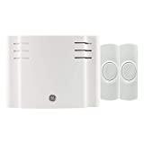 GE Wireless Doorbell Kit, 8 Melodies, 2 Push Buttons, 4 Volume Levels, 150 Ft. Range, Mountable, White, 19297, Battery-Operated Receiver