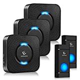 Wireless Doorbell, ELEPOWSTAR Door Bells & Chimes Kit with 1000ft Long Range, Waterproof Doorbell Chime with 5 Volume Levels (Mute Mode), 58 Melodies Chimes and LED Flash