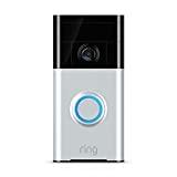 Ring Video Doorbell (1st Gen) – 720p HD video, motion activated alerts, easy installation – Satin Nickel