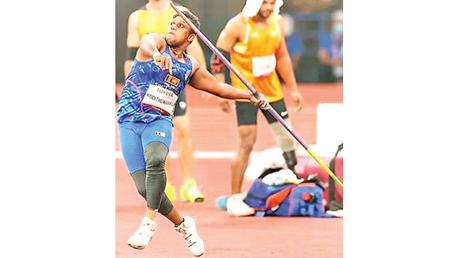 Samitha Dulan in action at the Tokyo Paralympic Games 