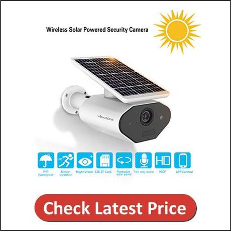 VIEW ZONE Outdoor Solar Powered Security Camera