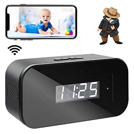 Hidden Camera,Spy Camera,Mini Spy Camera 1080P Wireless Hidden WiFi Clock Camera,Hidden Nanny Cam with Night Vision,120 Ultra Wide Angle,Motion Detection,Hidden Cam,Surveillance Camera Full HD