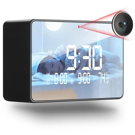 Hidden Camera Clock, Wireless WiFi 1080P Spy Camera with Night Vision, Motion Detection, Loop Recording Wireless Security Camera Nanny Cam for Indoor/Home Camera