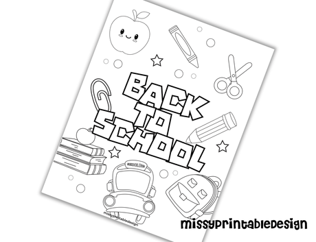 back to school coloring page