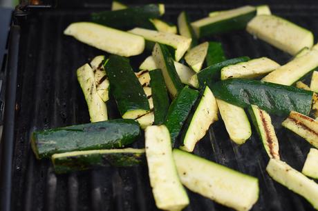 Grilled Zucchini Recipe with Feta and Red Pepper Flakes