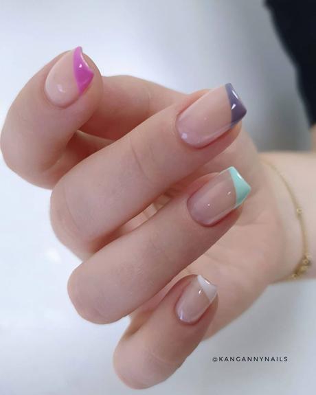 simple wedding nails colored french kangannynails