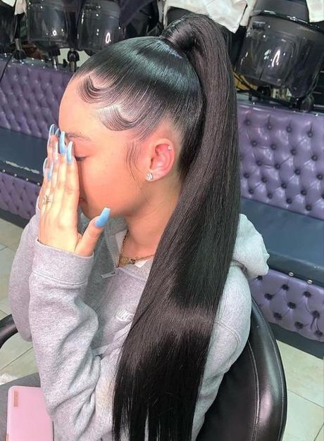 Half Up Half Down Ponytail Black