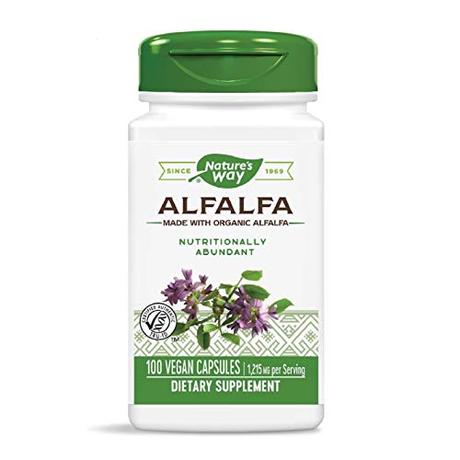 Nature's Way Organic Alfalfa Young Harvest, Premium Formula, 405 mg, 100 Vegan Capsules