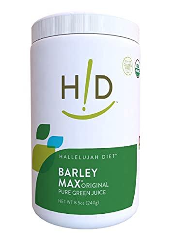 Hallelujah Diet Organic BarleyMax - Barley Grass Juice and Alfalfa Juice Powder, Vegan Formula, Plant-Based Dietary Supplement, Health Food Products, Original, 120 Servings, 8.5 Ounce Bottle