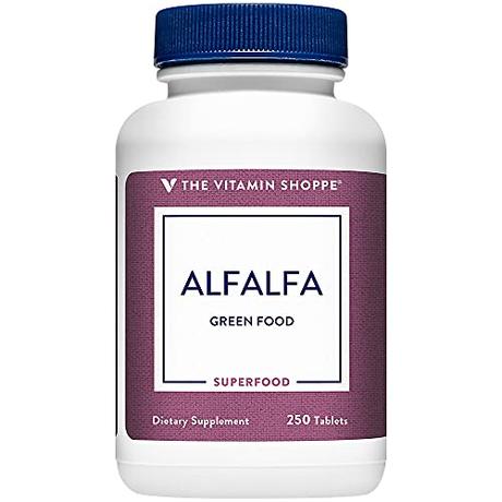 The Vitamin Shoppe Alfalfa 500 MG Natural Green Food Supplement, Nature's Superfood Antioxidant Green Superfood (250 Tablets)