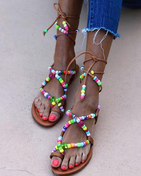 beach wedding sandals beaded