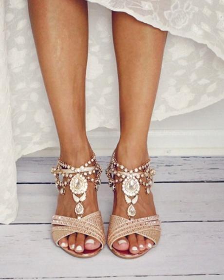 beach wedding sandals jeweled