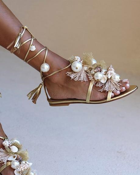 beach wedding sandals flat