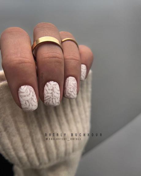 short wedding nails white