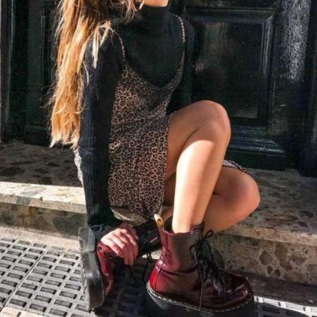 10 perfect outfits that combine with military boots-boots with animal print