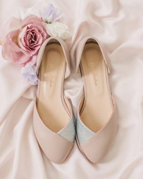 blush wedding shoes flat