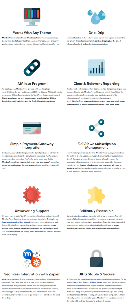 What can MemberPress do? Is there a free version of MemberPress? MemberPress Top Features