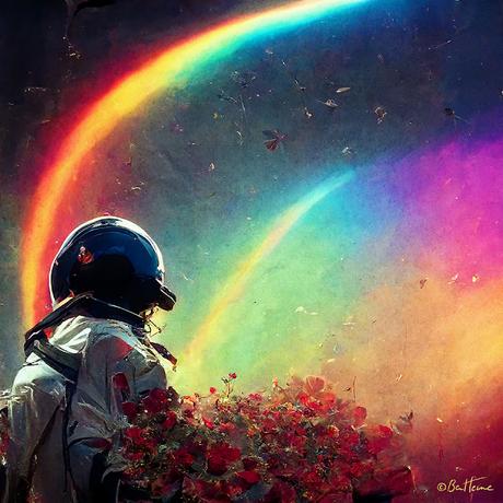One day I will live in a rainbow galaxy where flowers will be free