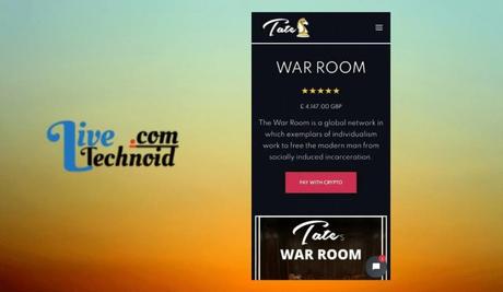 Andrew Tate GETTR Account War room