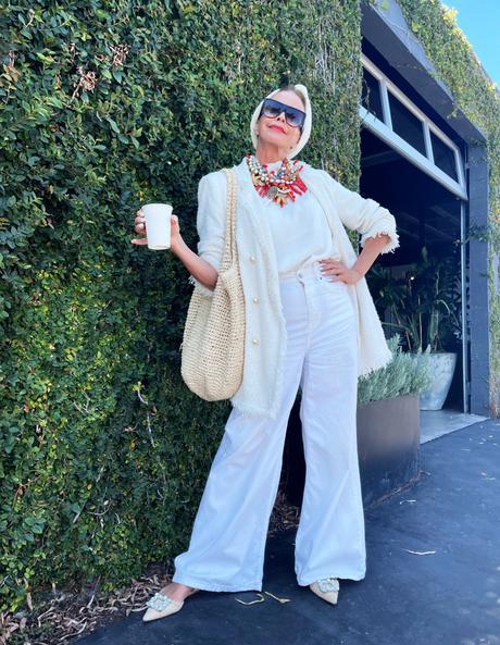What I Wore Where ... All White and Layered Statement Necklaces