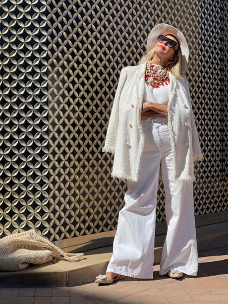 What I Wore Where ... All White and Layered Statement Necklaces