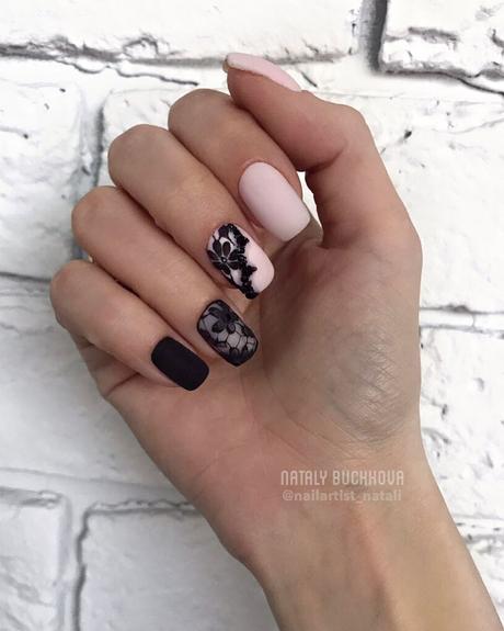 lace wedding nails elegant