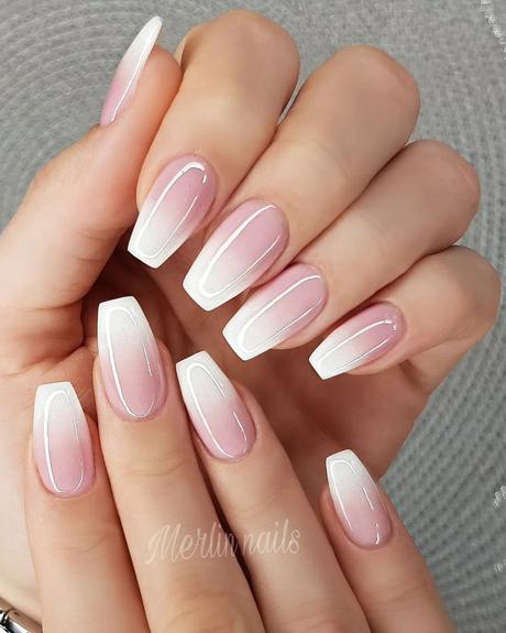 ombre wedding nails french nude glossy merlin_nails
