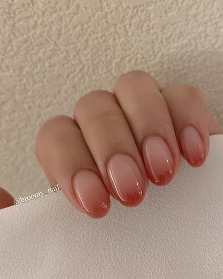 ombre wedding nails red beige simple broomy_nail