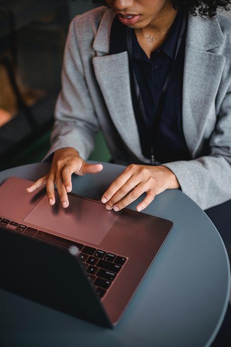 Person working on laptop