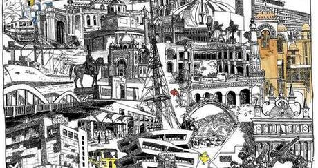 collage of iconic buildings of Chennai