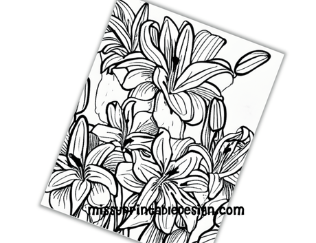 free flower coloring page