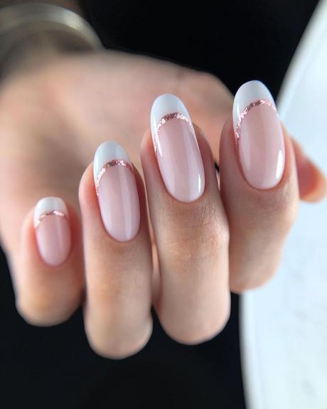 almond wedding nails french manicure