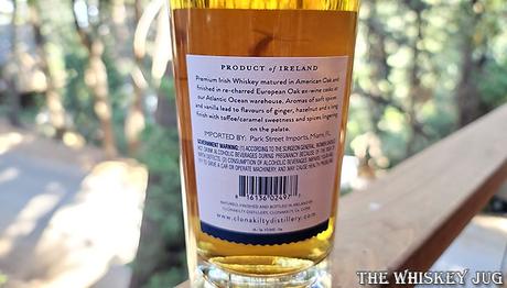 Clonakilty Double Oak Irish Whiskey Back Label