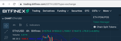 generate CST tokens in the Token Manager tool by spending ETH