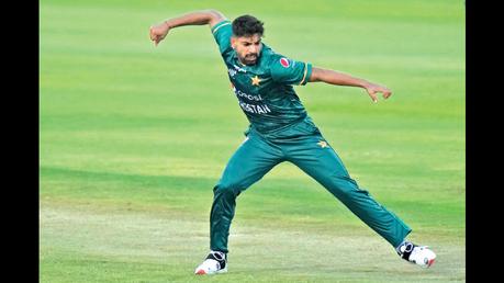 Pakistan paceman Haris Rauf celebrating the wicket of Rahmanullah Gurbaz 