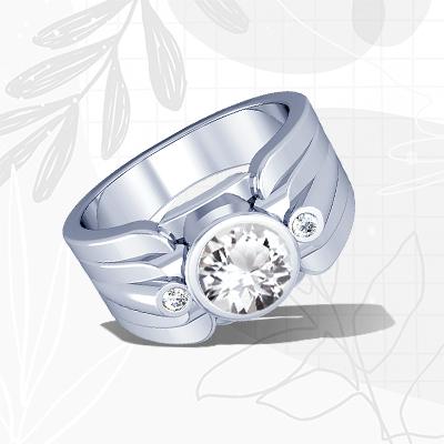 white sapphire ring for men