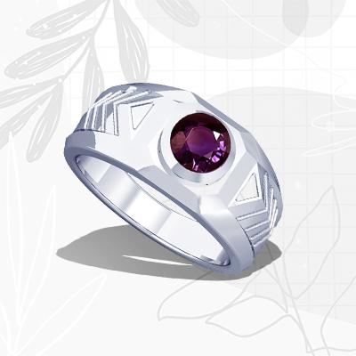 purple sapphire ring for men