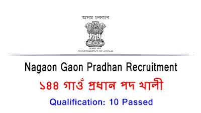 Nagaon Recruitment 2022 | Apply for 144 Gaon Pradhan Vacancy