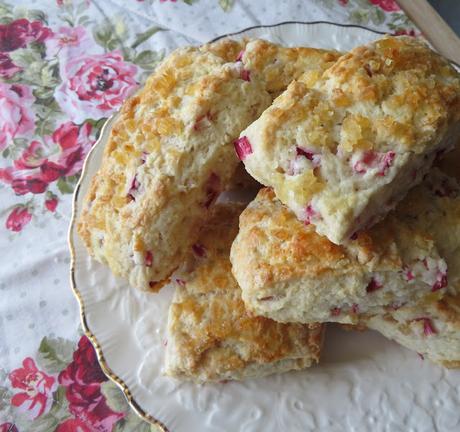 Rhubarb and Ginger Scones